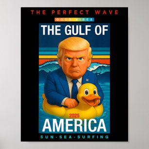 Poster Trump Coloré Drôle Dans Le Golfe Des États-Unis Am