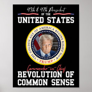 Poster Trump Commandant en chef de l'âge d'or de l'Amériq