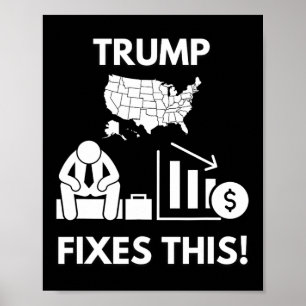 Poster Trump Corrige Cela ! Trump soutient l'économie du 