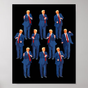 Poster Trump Dance 4 juillet Et Trump Fête des pères