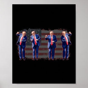 Poster Trump Dance Pro Trump 2024 Président Trump 45 47