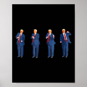 Poster Trump Danser L'Amérique 47 Et 4 juillet Pères D