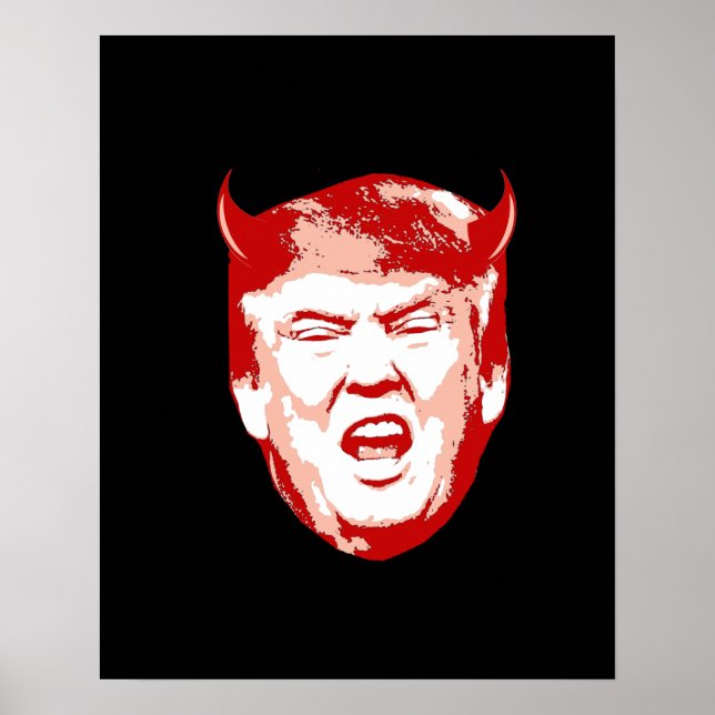 Poster Trump Diable Head - Anti-Trump - (Devant)