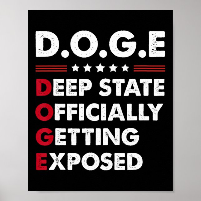 Poster Trump Doge Deep State Officiellement Exposé  (Devant)