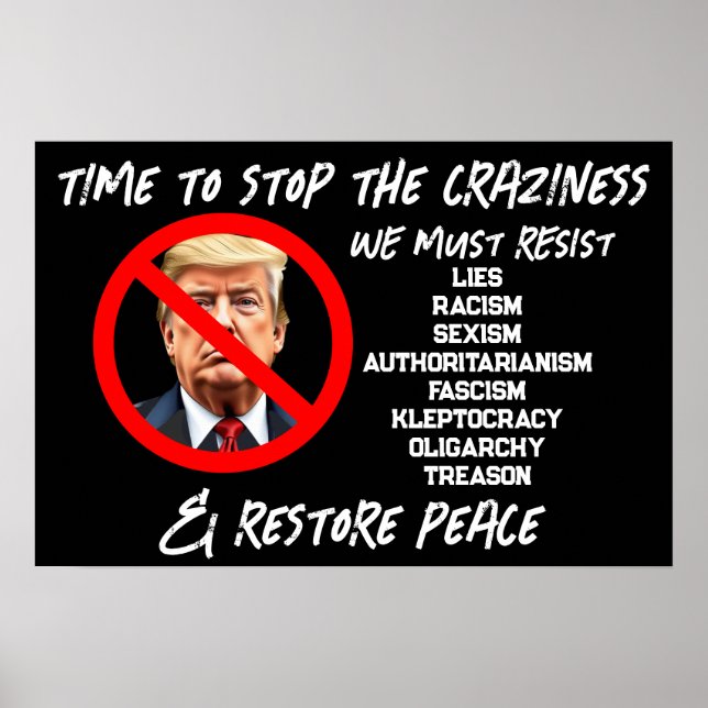 Poster Trump doit partir | Il est temps de rétablir la pa (Devant)