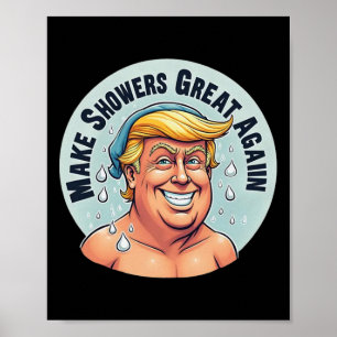 Poster Trump Douche grise à nouveau drôle