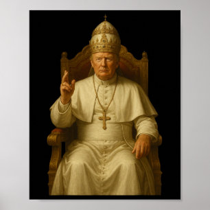 Poster Trump en pape de l'Eglise du Vatican Trump
