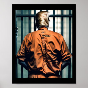 Poster Trump En Prison Orange Jumpsuit Mains Cuffées Culp