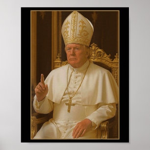 Poster Trump en tant qu'Eglise du Vatican Pape Trump drôl