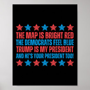 Poster Trump est mon président Poème Carte rouge de la Sa