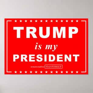 Poster TRUMP est mon PRÉSIDENT (rouge)
