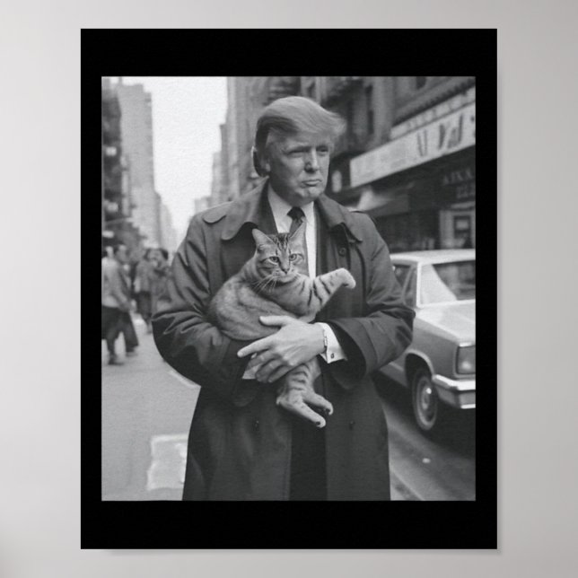 Poster Trump Et Chat À Newyork (Devant)
