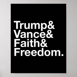 Poster Trump et Vance et Foi et Liberté Liste - États-Uni