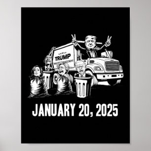 Poster Trump Garbyge Truck Déchets Manaent Jour d'inaugur
