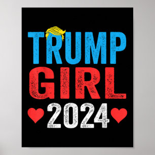 Poster Trump Girl 2024 Mignonne Trump Drapeau Femmes fill