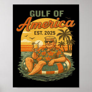 Poster Trump Golfe des États-Unis Amérique 2025 Trump Mer