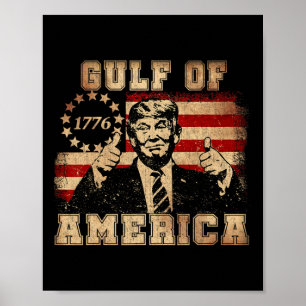 Poster Trump Golfe des États-Unis Amérique 2025 Trump Mer
