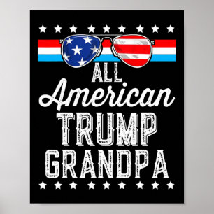 Poster Trump Grand-père américain Drapeau américain Sungi