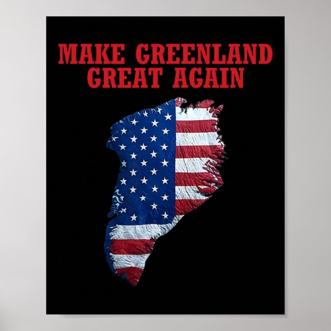 Poster Trump Groenland États-Unis Drapeau Rendre le Groen (Devant)