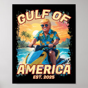 Poster Trump Gulf Of Usa 2025 Funny 47th Pro Trump Mexico