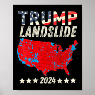 Poster Trump Landslide 2024 Carte électorale Trump Winner