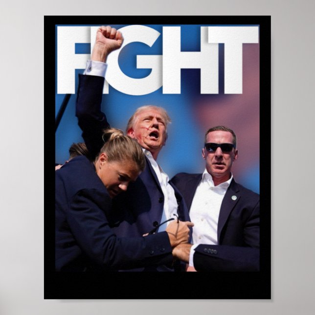 Poster Trump Lutte Pour L'Amérique Trump Sans Défaut 3 (Devant)