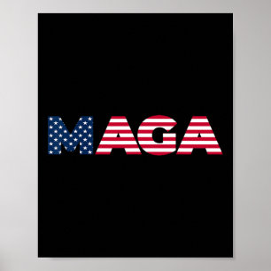 Poster Trump Maga Freedom 4 juillet 2024 Drapeau américai