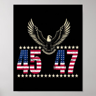 Poster Trump Marchandise américaine Fabriquée Trump 45 47