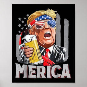 Poster Trump Merica Rendre 4 juillet grand à nouveau les 