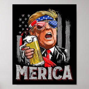 Poster Trump Merica Rendre 4 juillet grand à nouveau les