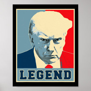 Poster Trump Mug Shot 2024 Légende du président Jamais su