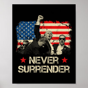 Poster Trump ne cédera jamais le drapeau américain Pennsy