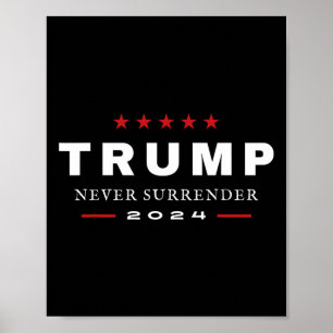 Poster Trump ne cédera jamais Maga Patriotic Tee 2024
