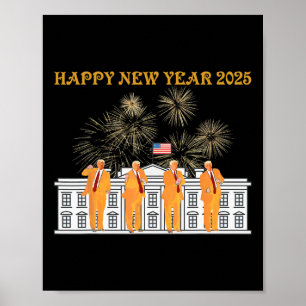 Poster Trump Nouvel An 2025 Feu d'artifice de la Maison B