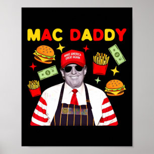 Poster Trump Original Faisant des Frites Humour Milieu Cl