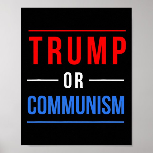 Poster Trump ou communisme Drôle élection 2025  (Devant)