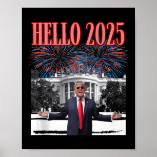 Poster Trump patriotique Bonjour 2025 Nouvel An Républica