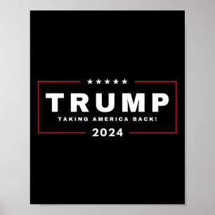 Poster Trump ramène l'Amérique le 4 juillet 2024 Us Maga