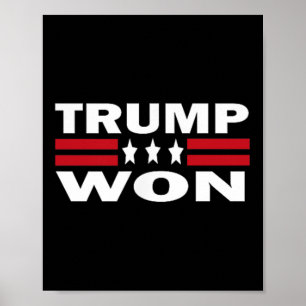 Poster Trump remporte Trump Gestion des déchets Drôle Gar