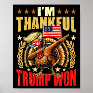 Poster Trump rend grand Thanksgiving à nouveau Je suis he