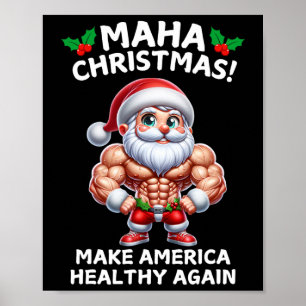 Poster Trump Rfk Jr Christmas Père Noël Maha Christmas Ho