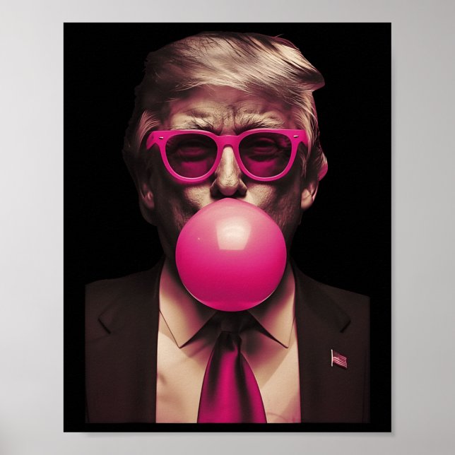 Poster Trump rose Bubblegum drôle (Devant)