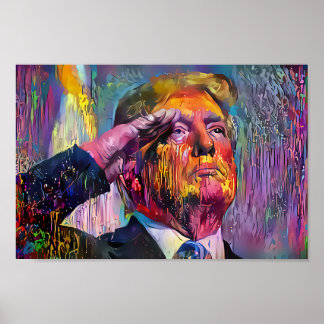 Poster Trump Salute - Style Nouvelle-Orléans -