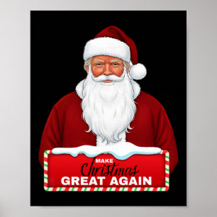 Poster Trump Santa Noël Vacances Noël Xmas Républicain Co