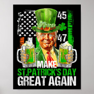 Poster Trump Shamrock américain fait Jour de la Saint Pat