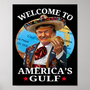 Poster Trump Shirt drôle Amérique du Golfe Est 2025 Trump