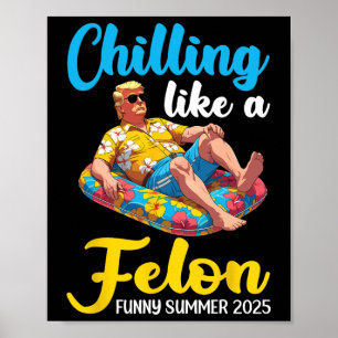 Poster Trump Sur Un Radeau De Piscine Se Refroidissant Co