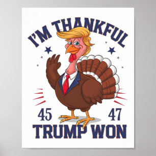 Poster Trump Thanksgiving Je remercie Trump d'avoir gagné