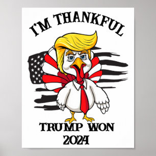 Poster Trump Thanksgiving Je remercie Trump d'avoir gagné