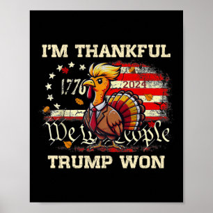 Poster Trump Thanksgiving - Je suis heureux que Trump ait